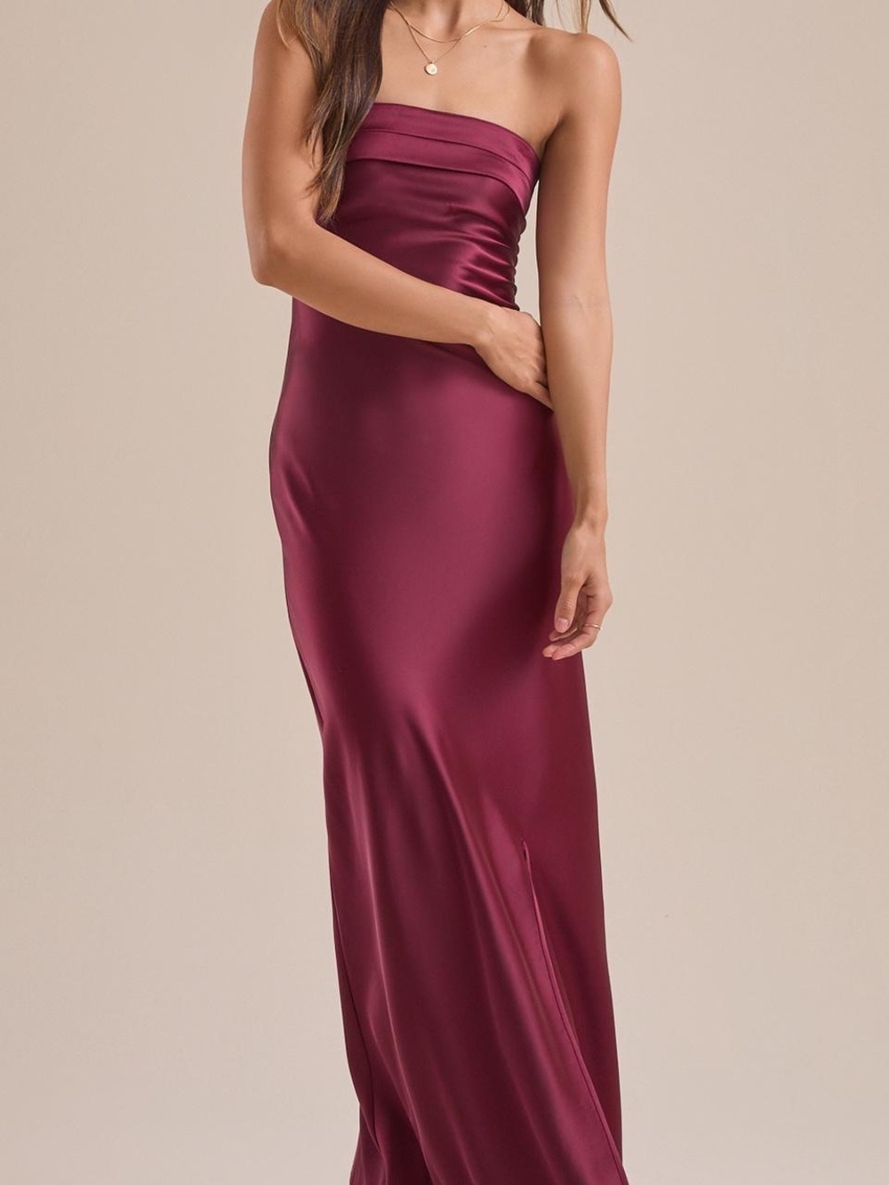 Altard State Satin Evening Gown in Wine